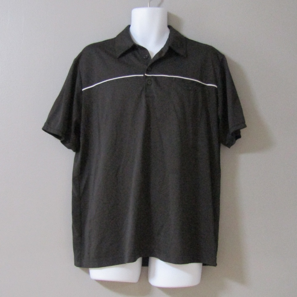 Adidas Climalite Black w/ White Polo Golf Shirt L - Picture 1 of 5